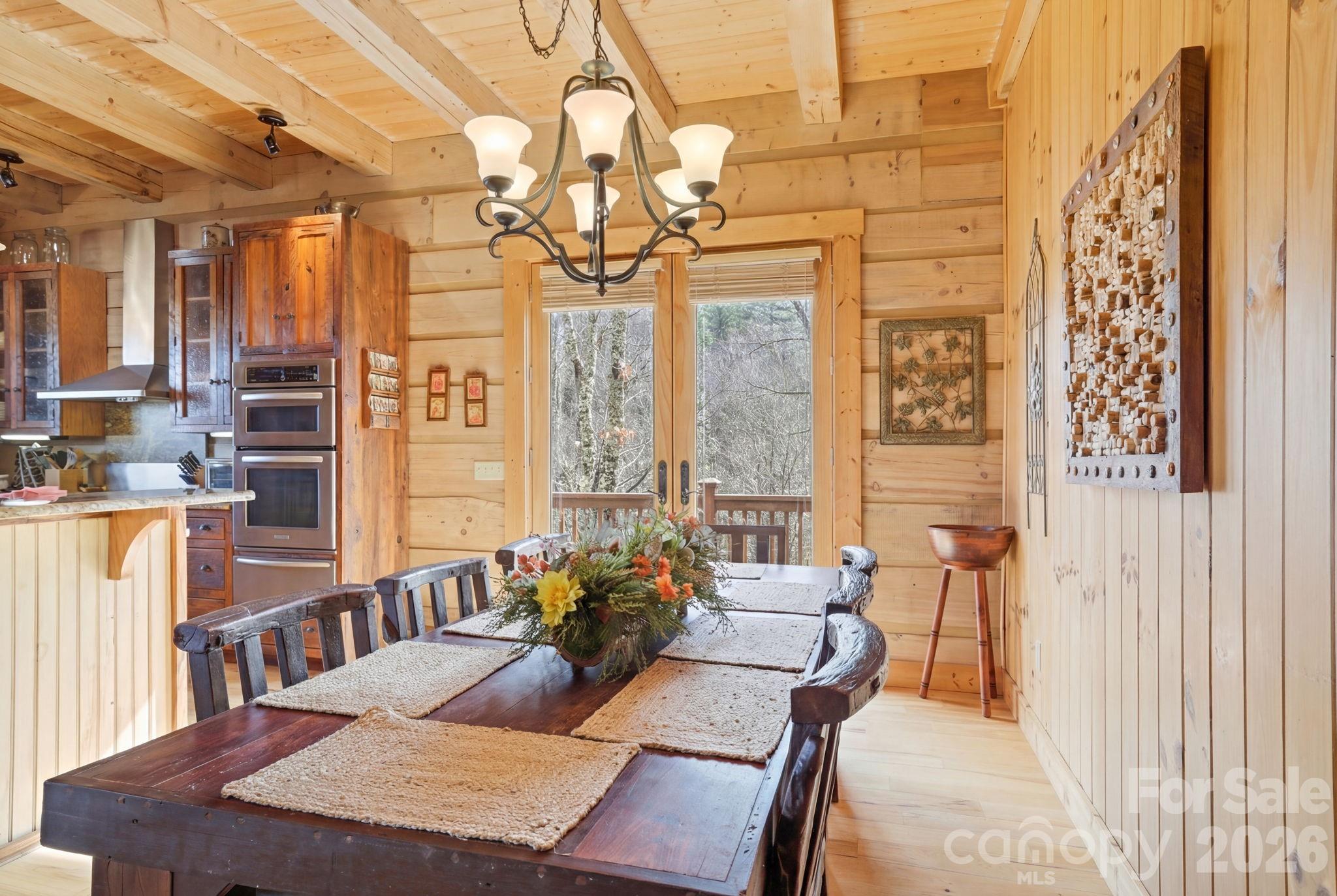 2150 Shell Stand Road Almond, NC 28702 - Photo 17 of 42 a view of a dining room with furniture window and outside view