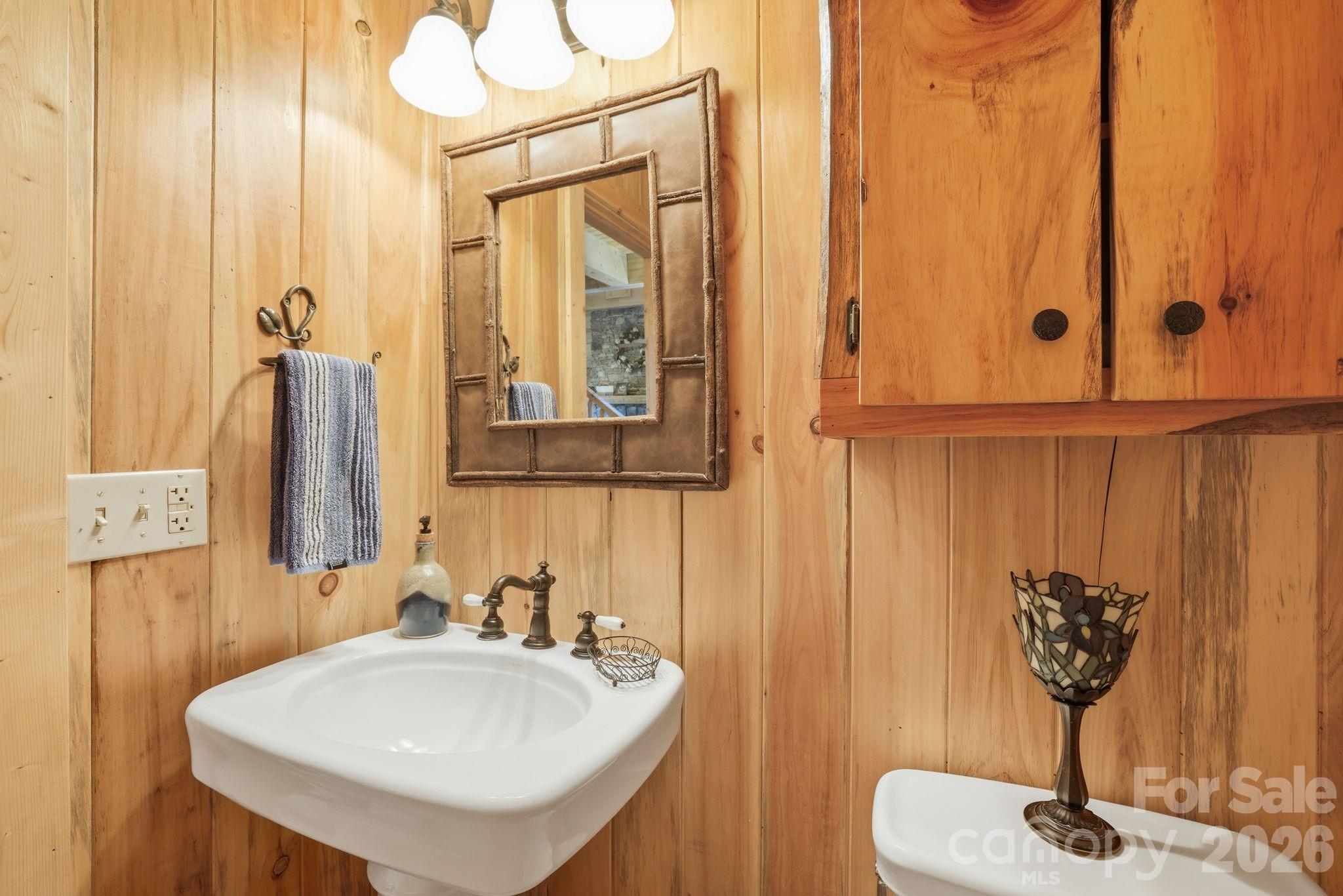2150 Shell Stand Road Almond, NC 28702 - Photo 19 of 42 a bathroom with a sink and a mirror