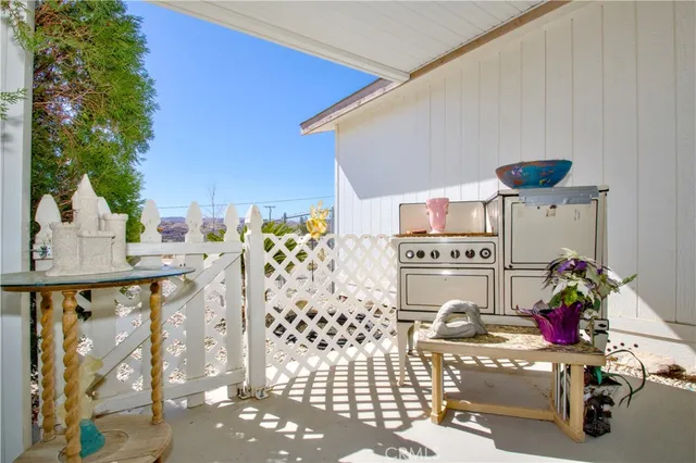 a room with furniture a rug and a potted plant