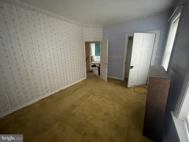 a view of a room with door