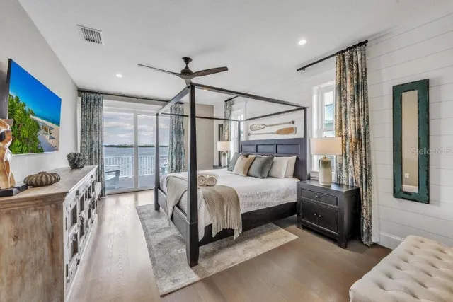 a living room with a couch and a table