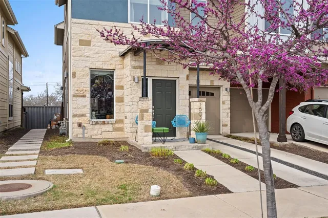 a front view of a house with entertaining space