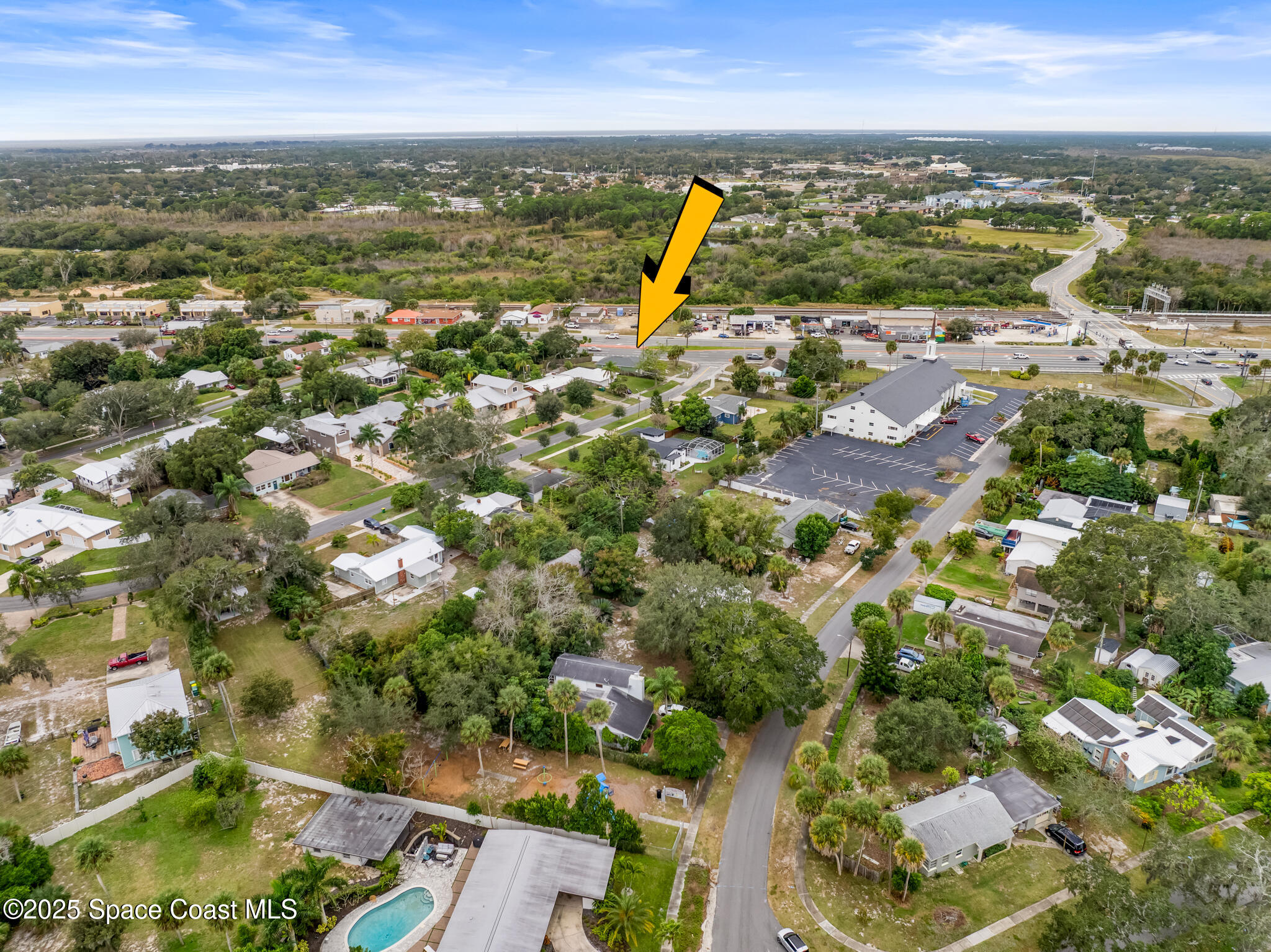 233 Broadview Drive Cocoa, FL 32922 - Photo 33 of 44 an aerial view of residential houses with outdoor space