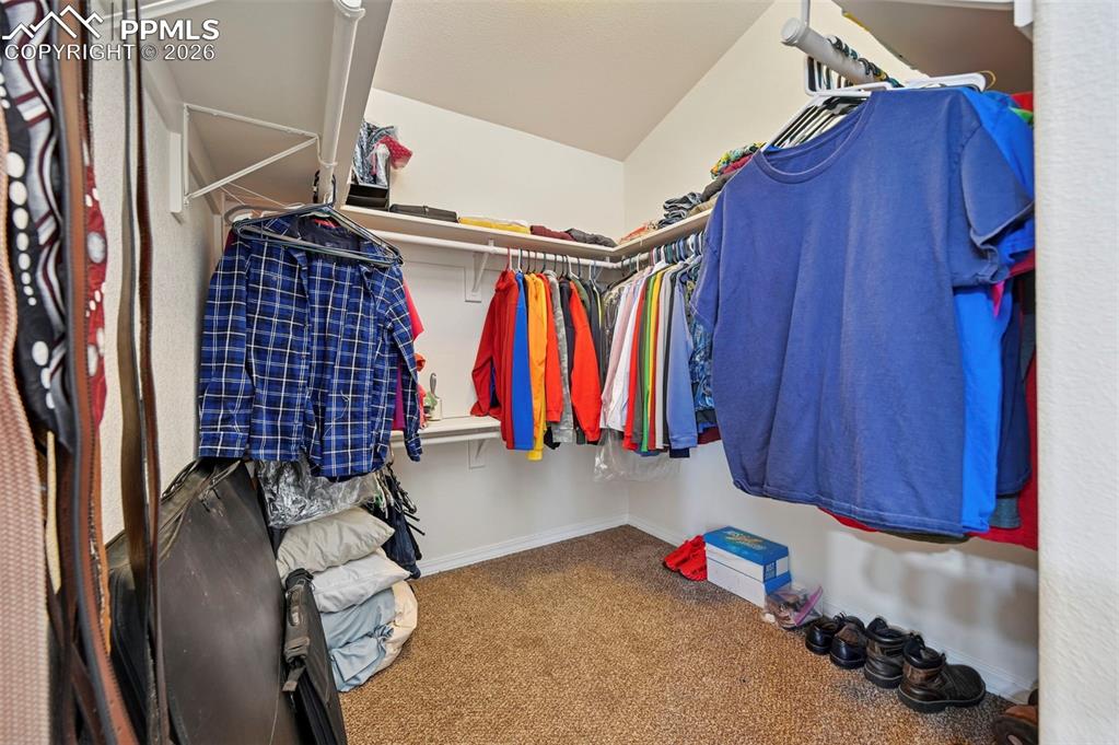 16575 Cathys Loop Peyton, CO 80831 - Photo 21 of 49 a view of walk in closet with clothes and shoes