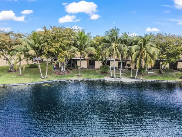 a view of a lake with houses