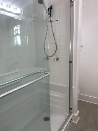 a bathroom with a shower