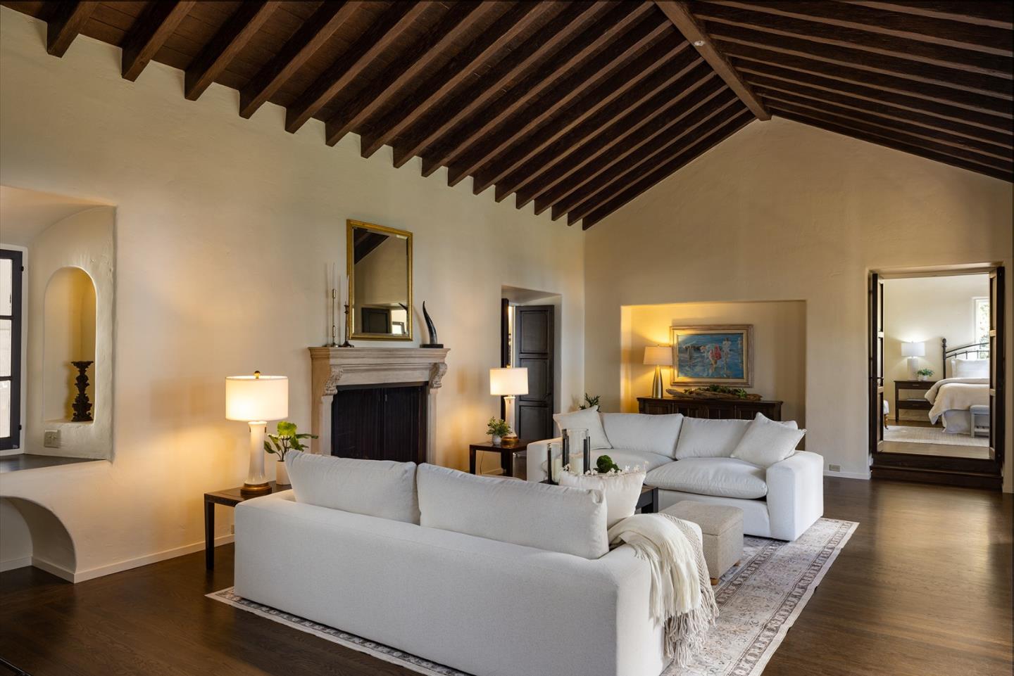 3269 Cabrillo Road Pebble Beach, CA 93953 - Photo 8 of 44 a living room with furniture and a fireplace