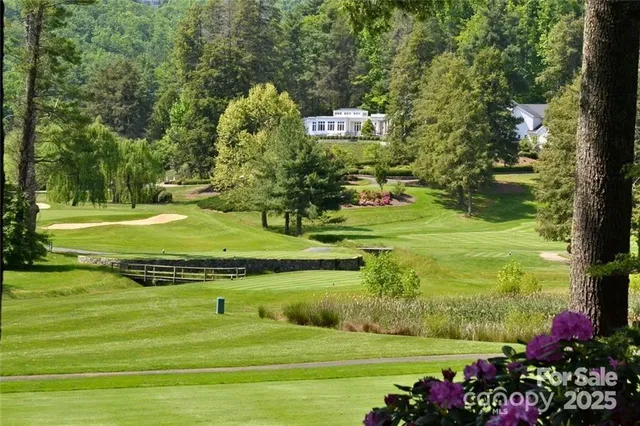a view of a golf course with a park