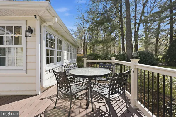 a view of a patio on the deck