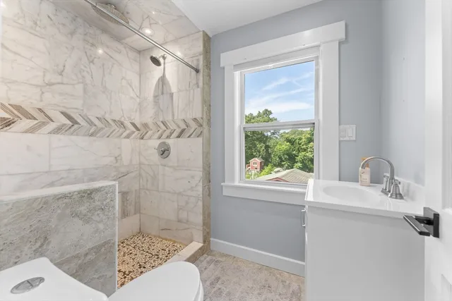 a bathroom with a shower