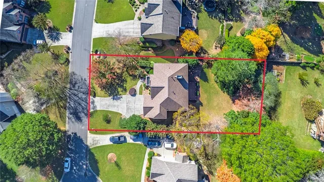 an aerial view of multiple house