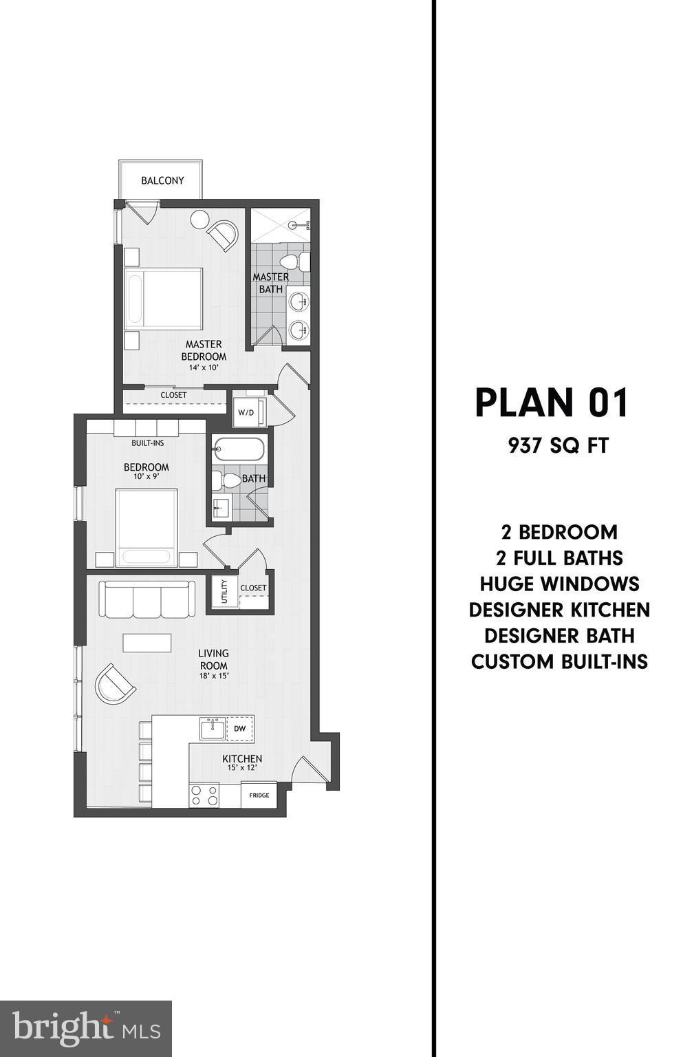 525 Park Road Northwest, Unit 101 Washington, DC 20010 - Photo 14 of 14 Unit Floor Plan