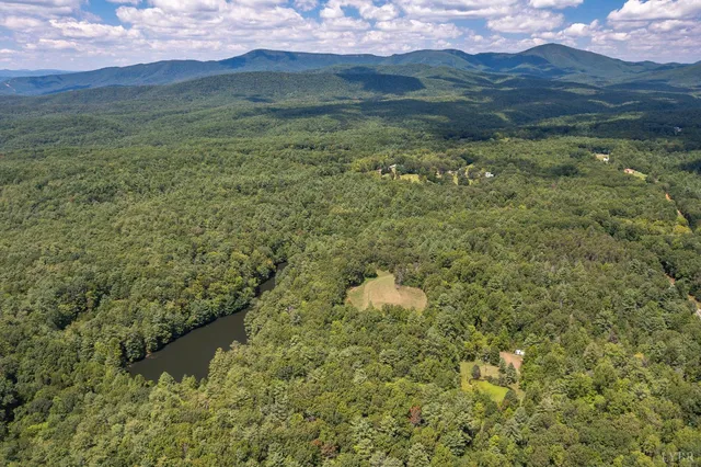 a view of a lush green hillside and a houses