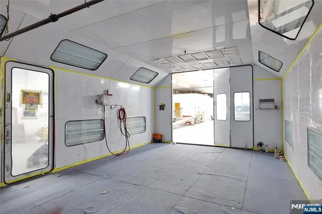 a view of an empty room with sliding door