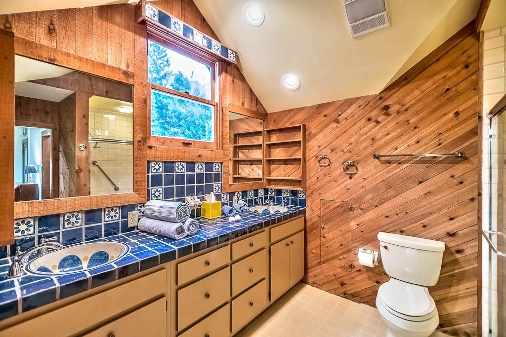 305 Logan Road Gibsonia, PA 15044 - Photo 21 of 25 Two (2) Vaulted Ceiling Master Baths, one with a Whirlpool Bath, Custom Vanity & Make up Vanity & a 2nd Master Bath with Glass Enclosed Walk-in Shower & Double Bowl Vanity