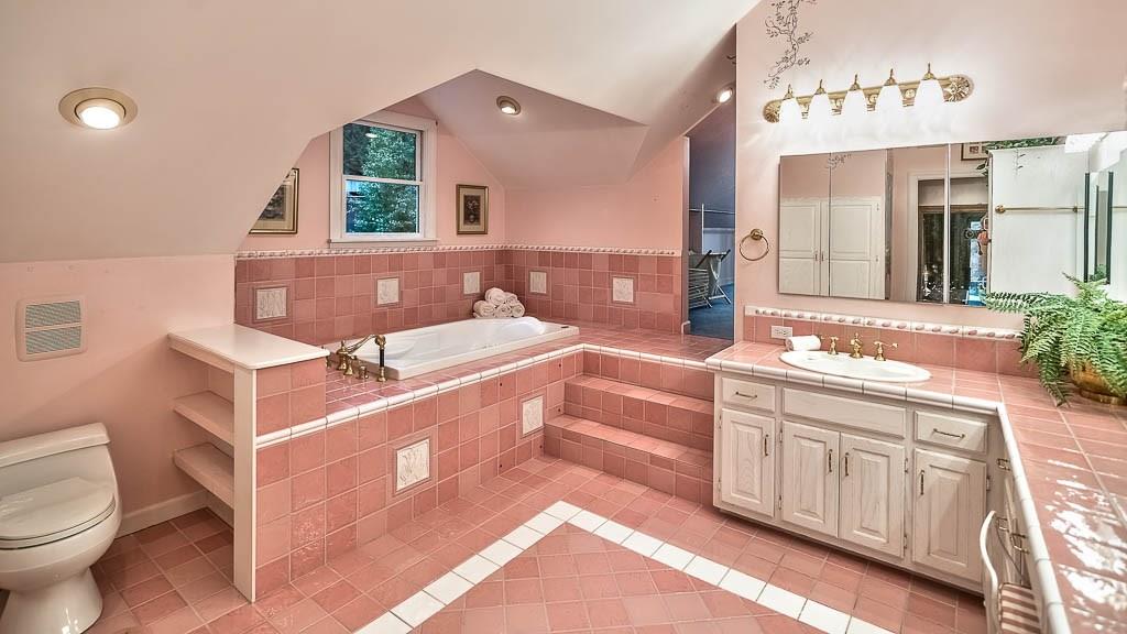 305 Logan Road Gibsonia, PA 15044 - Photo 22 of 25 Two (2) Vaulted Ceiling Master Baths, one with a Whirlpool Bath, Custom Vanity & Make up Vanity & a 2nd Master Bath with Glass Enclosed Walk-in Shower & Double Bowl Vanity