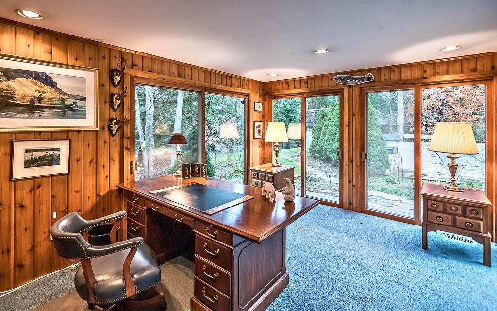 305 Logan Road Gibsonia, PA 15044 - Photo 6 of 25 Private 1st Floor Den surrounded by Walls of Glass Doors to the Rear Yard