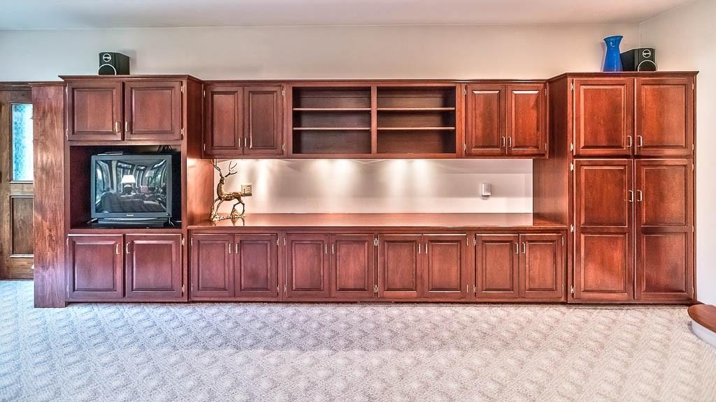 305 Logan Road Gibsonia, PA 15044 - Photo 8 of 25 Sun-drenched Family Room surrounded by Walls of Picture Windows, Built-in Entertainment/Media Unit, Wet Bar, Ice Maker, Winecooler & Butlers Pantry