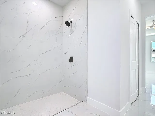 a bathroom with a shower