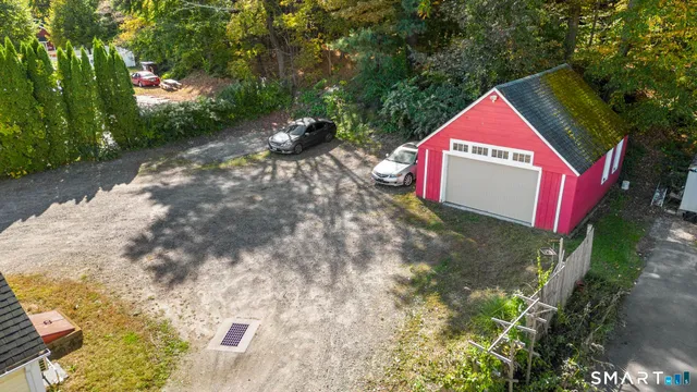 a view of a street with sign board