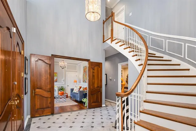 a view of an entryway with staircase