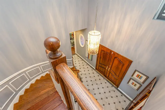 a view of a wooden floor and sink