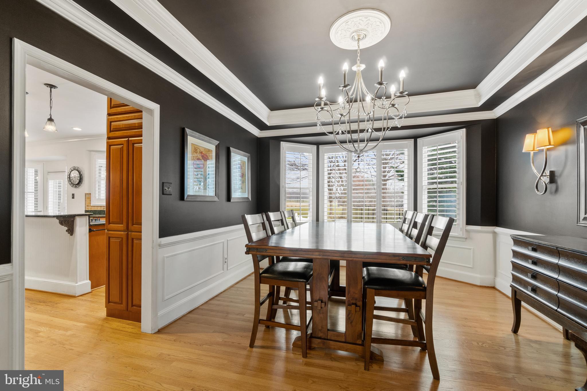 11276 Ridermark Row Columbia, MD 21044 - Photo 26 of 89 Dining Room w/ Tray Ceiling & Bay Window