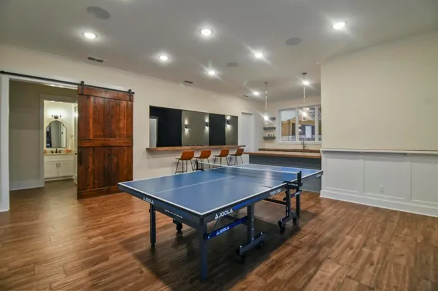 a living room with furniture