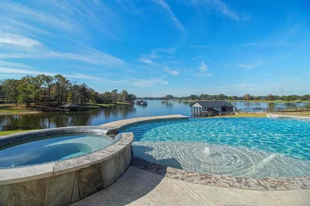 a view of a lake with outdoor space