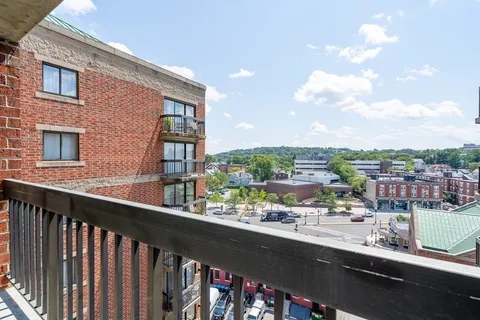 a city view from a balcony