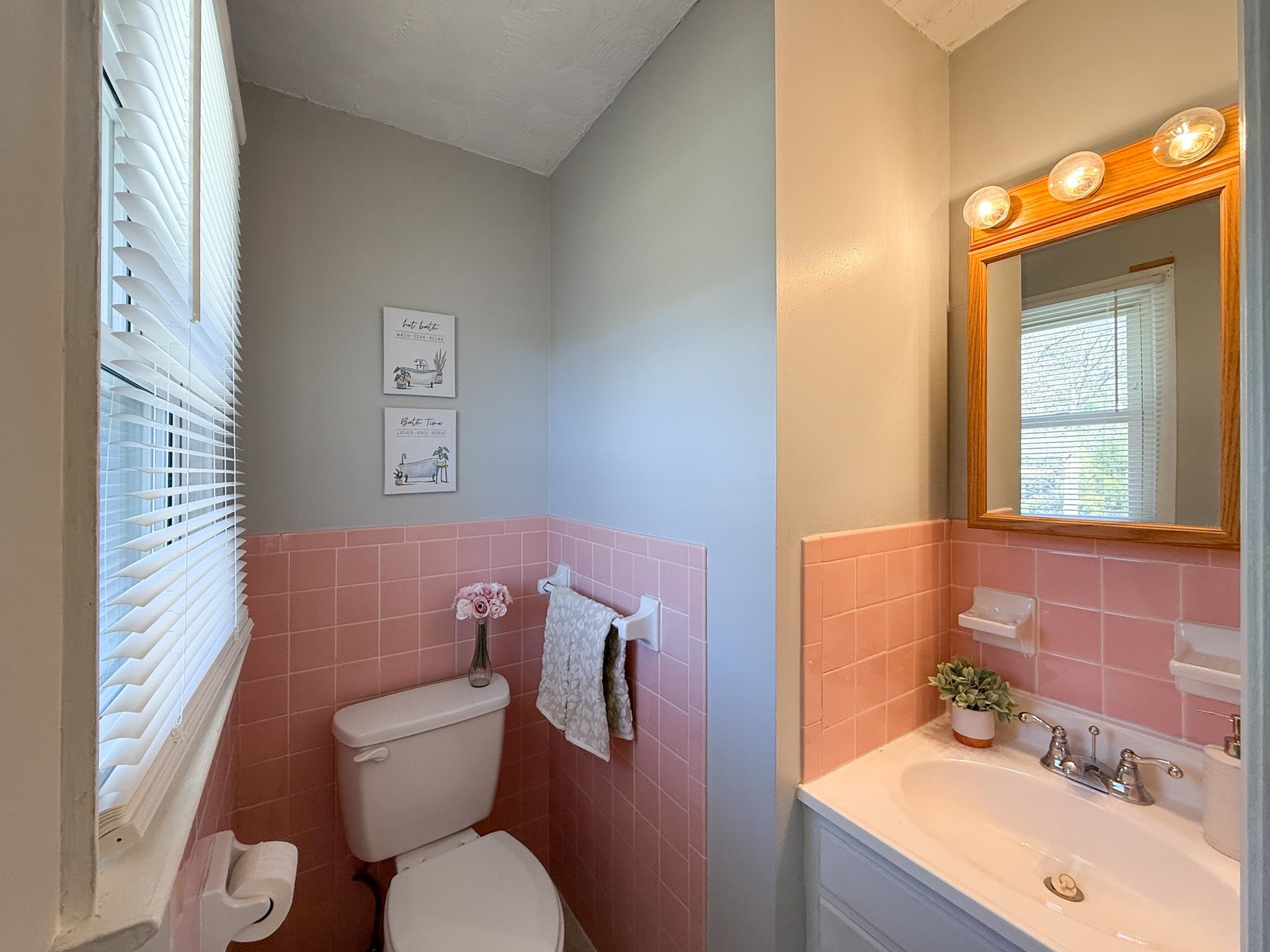 1606 Ridgeway Drive Staunton, VA 24401 - Photo 20 of 27 a bathroom with a sink a toilet a mirror and shower