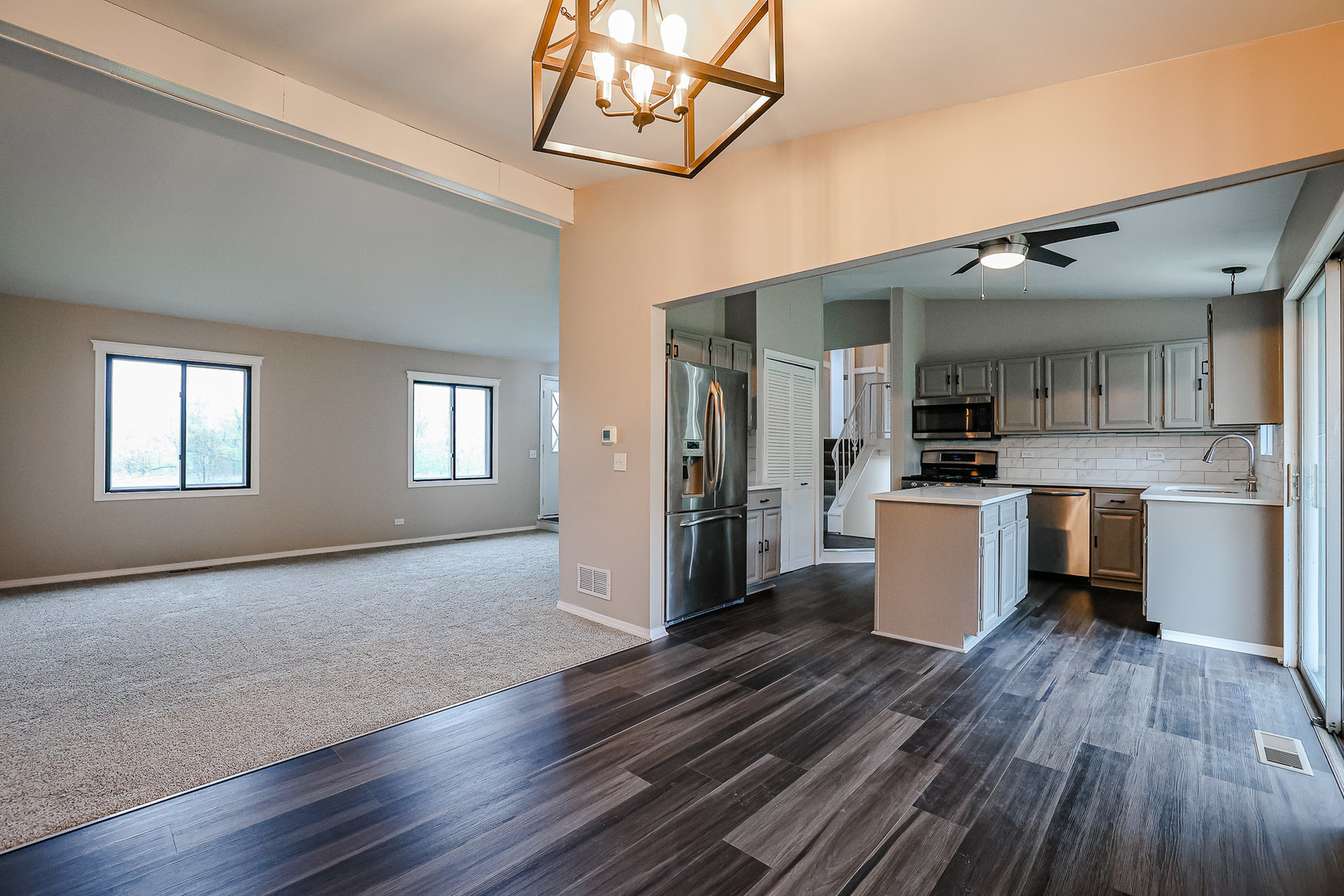 200 Hickory Drive Lindenhurst, IL 60046 - Photo 8 of 34 a view of a kitchen with cabinets and wooden floor