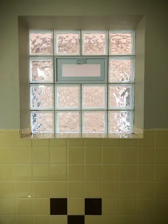 a bathroom with a window