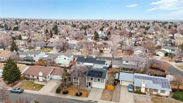 an aerial view of multiple house