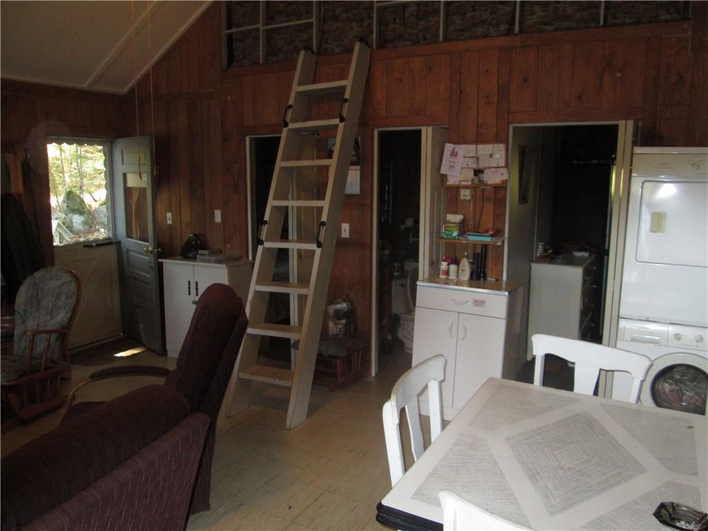 kitchen area, overhead loft
