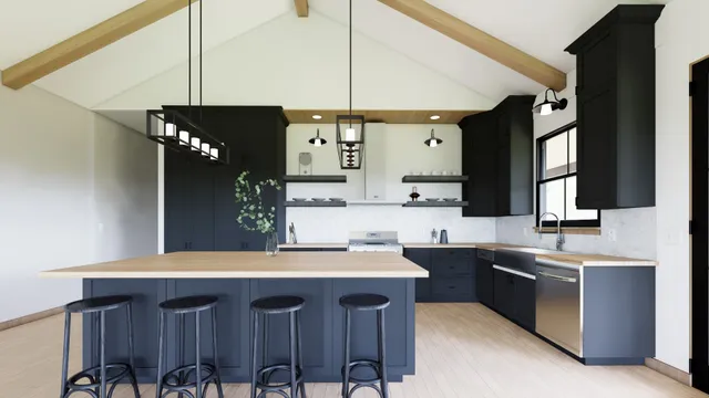 a kitchen with cabinets a sink and appliances