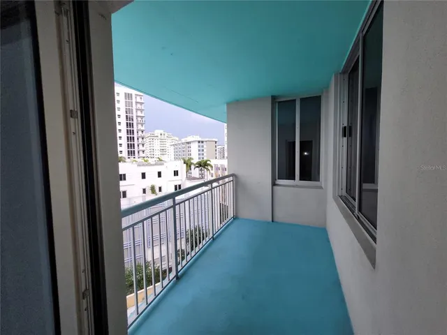 a view of balcony with city view