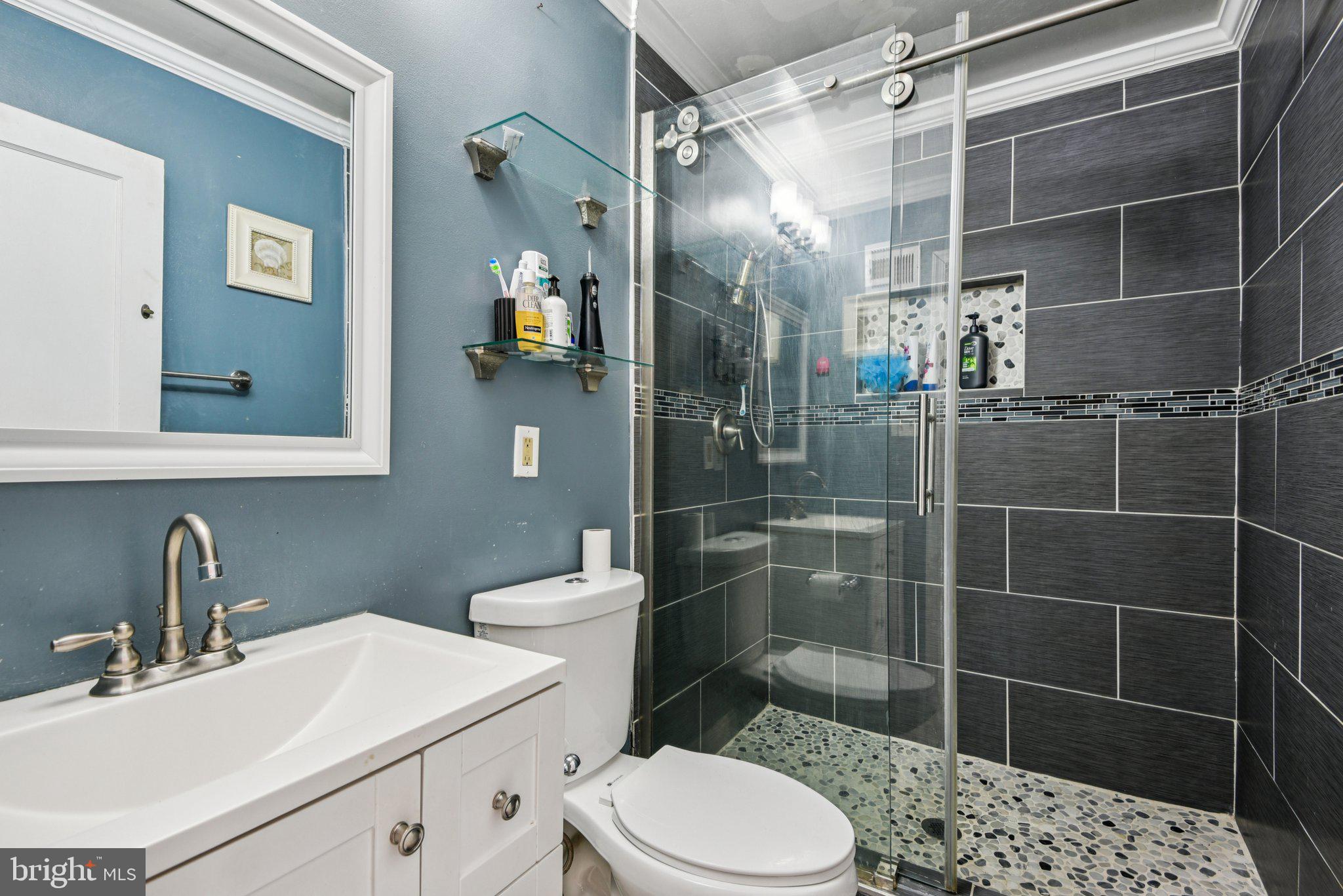 6715 Westcott Road Falls Church, VA 22042 - Photo 17 of 24 a bathroom with a sink toilet and shower