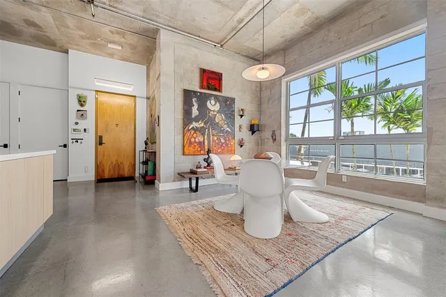 a view of kitchen and windows