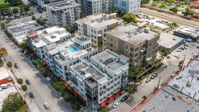 an aerial view of a city