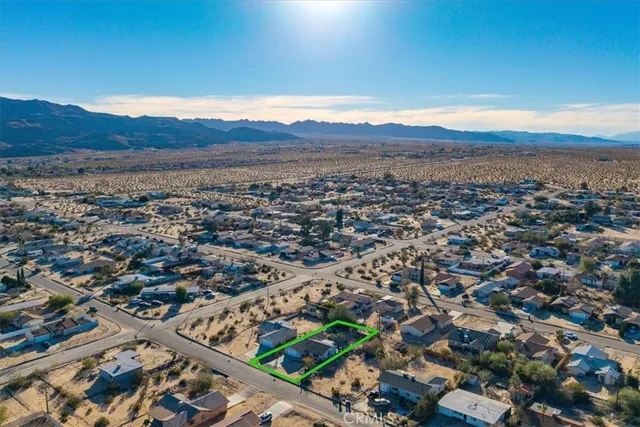 an aerial view of a house