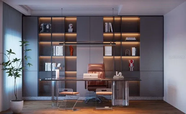 a living room with furniture