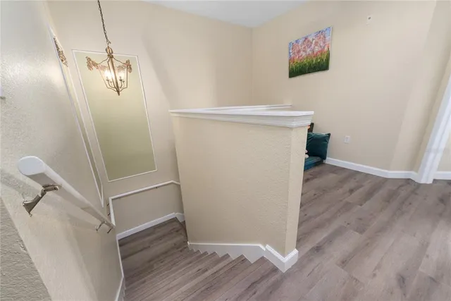 a view of a lake with a city