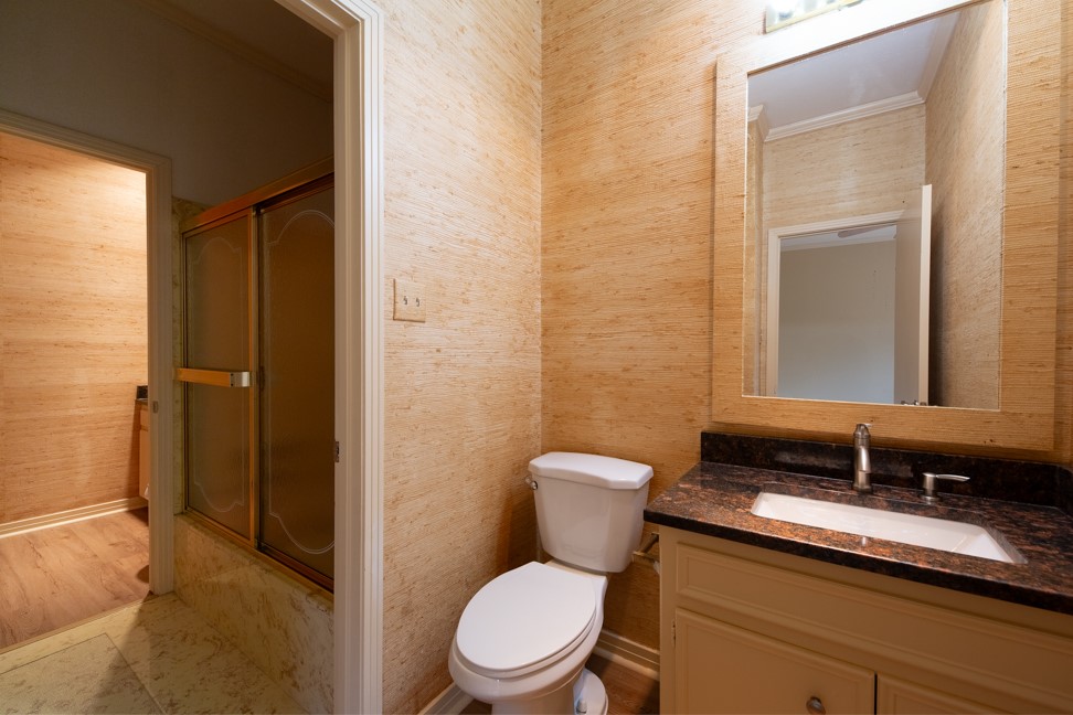 10907 Legends Lane Austin, TX 78747 - Photo 28 of 35 Full bathroom with a shower with door, vanity, and crown molding