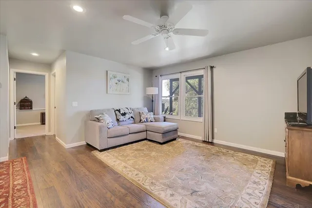 a view of a balcony with an outdoor space