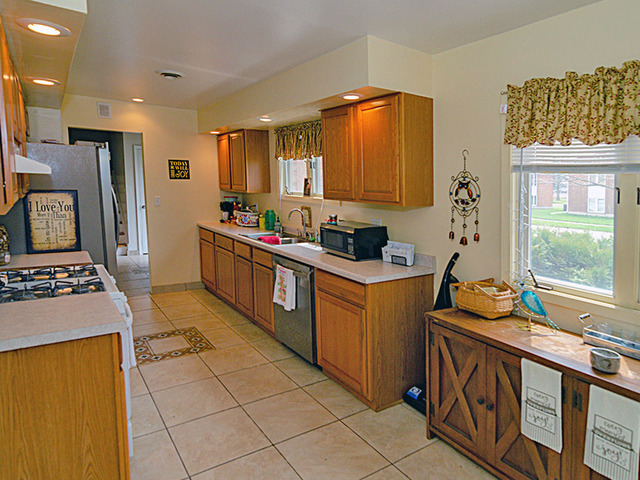 1550 South Pointe Drive Rantoul, IL 61866 - Photo 15 of 54 a kitchen with stainless steel appliances granite countertop a stove a sink and a refrigerator