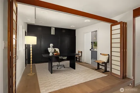 a living room with furniture
