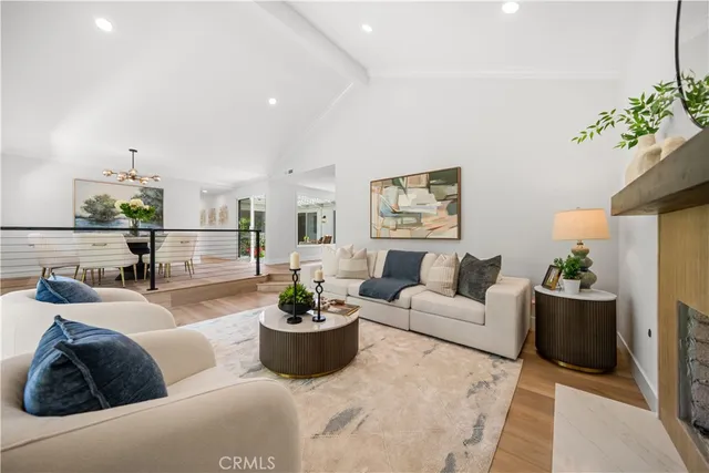 a living room with furniture potted plant and window