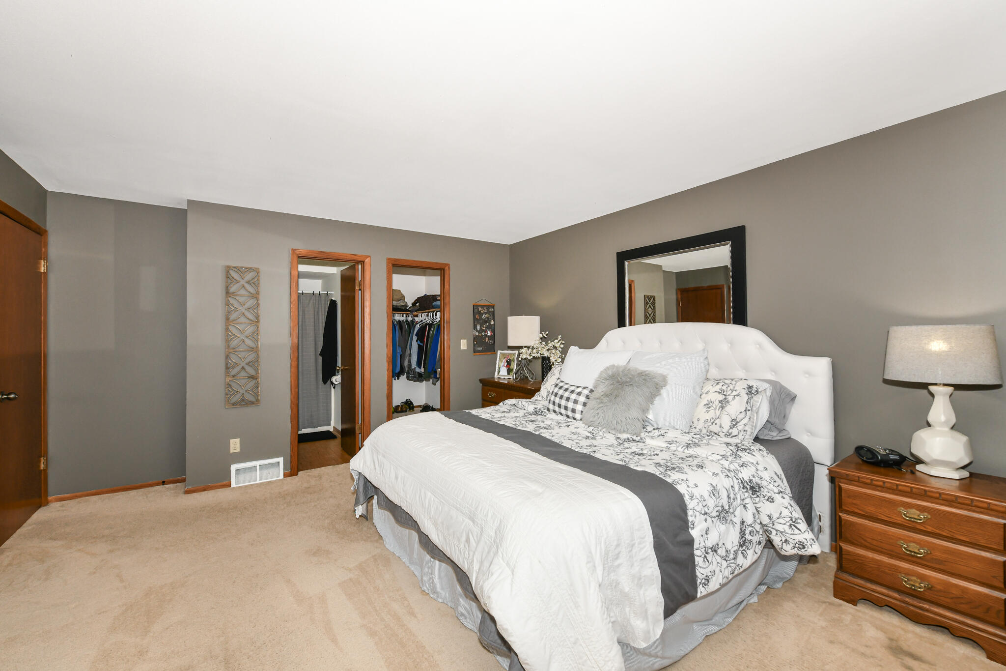 W328S8232 Memory Lane Mukwonago, WI 53149 - Photo 26 of 46 Primary Bedroom w/views to full bath and walk-in closet