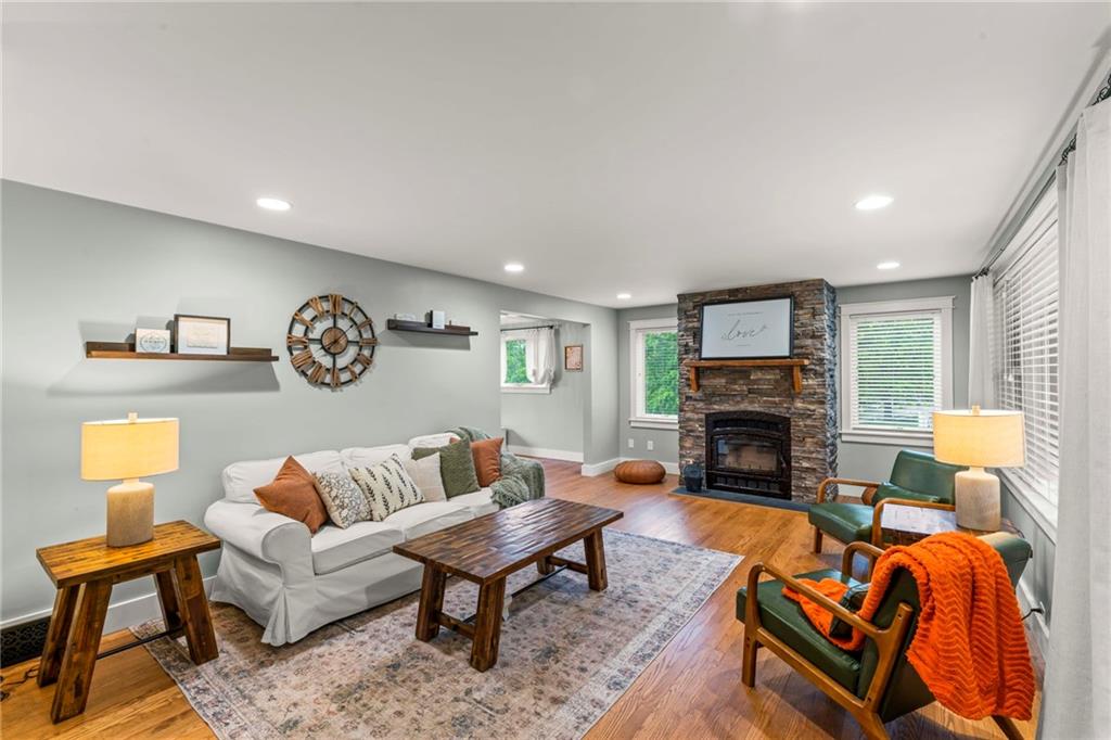 857 East McMurray Road Venetia, PA 15367 - Photo 9 of 37 a living room with furniture and a fireplace